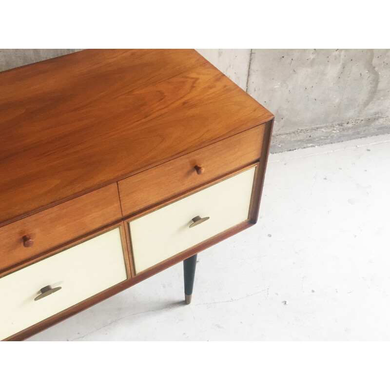 Mid century chest drawers with brass trim - 1960s