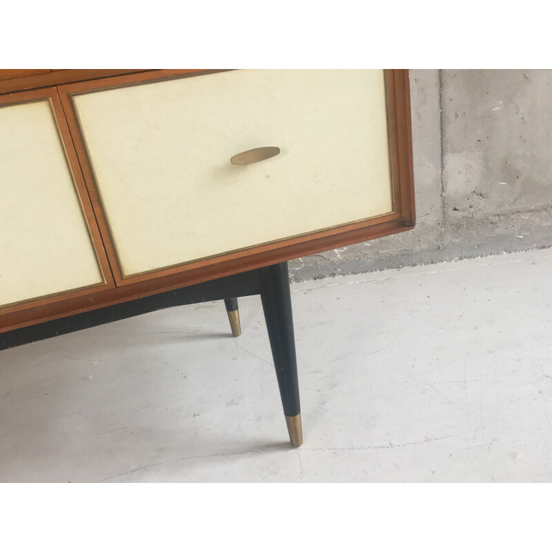 Mid century chest drawers with brass trim - 1960s