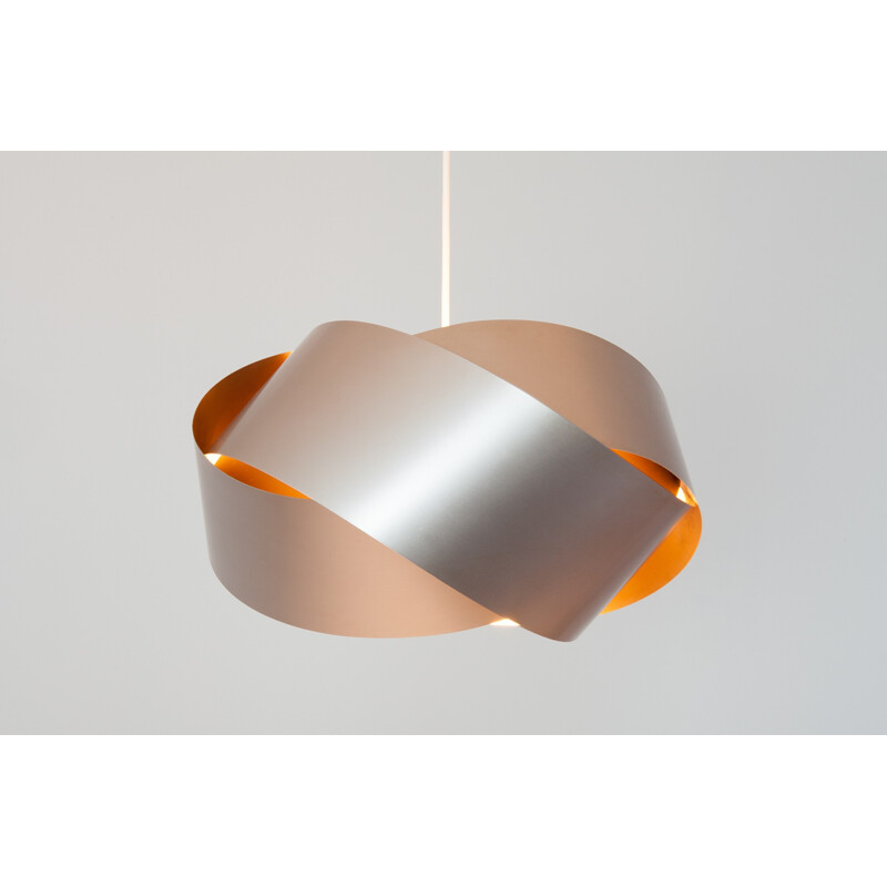 Suspension vintage scandinave en aluminium - 1970