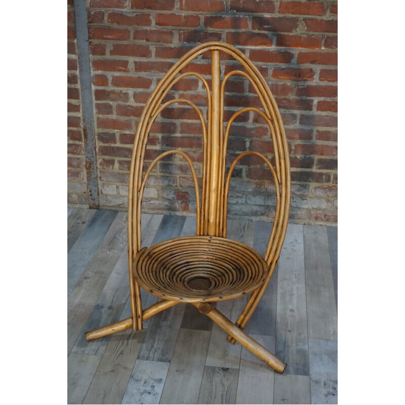 Set of 4 rattan garden chairs - 1960s