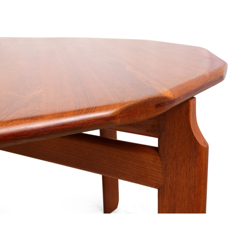 Mid century solid teak Dutch dining table - 1960s