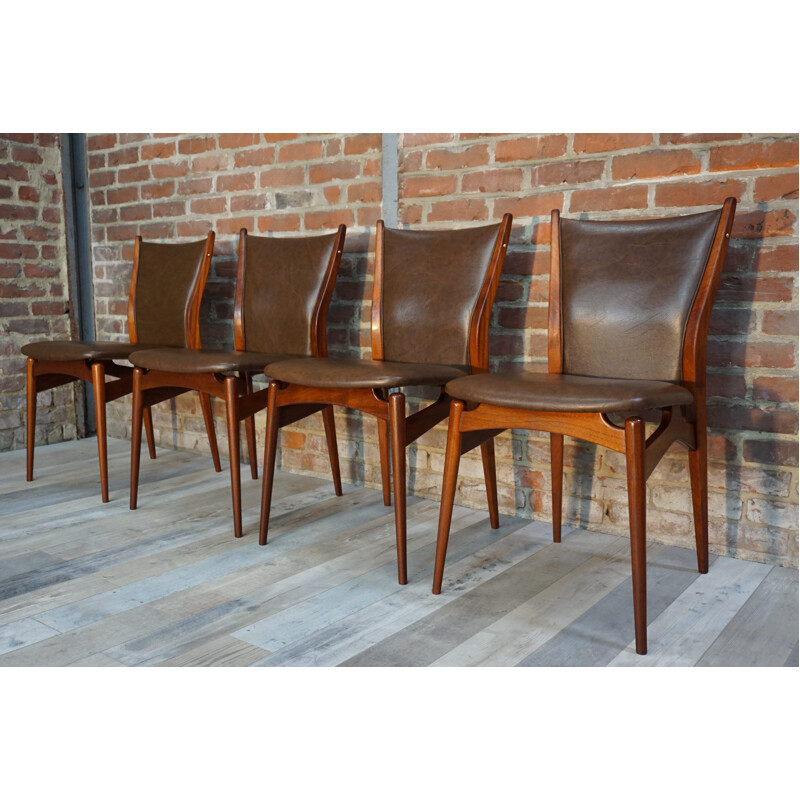 Set of 4 mid century chairs by Jos De Mey for Van Den Berghe - 1950s