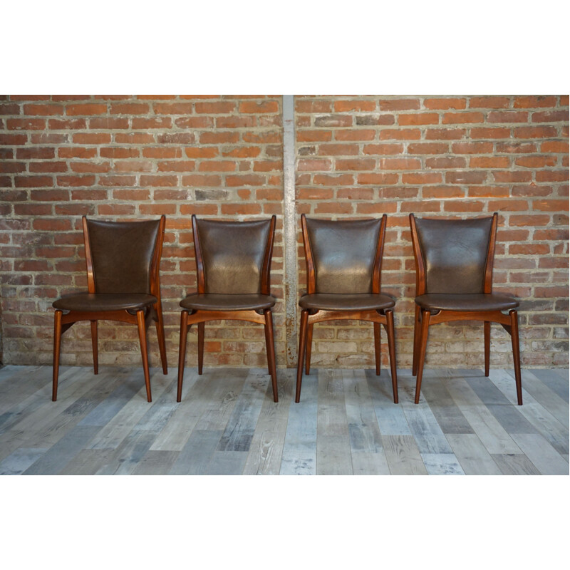 Set of 4 mid century chairs by Jos De Mey for Van Den Berghe - 1950s