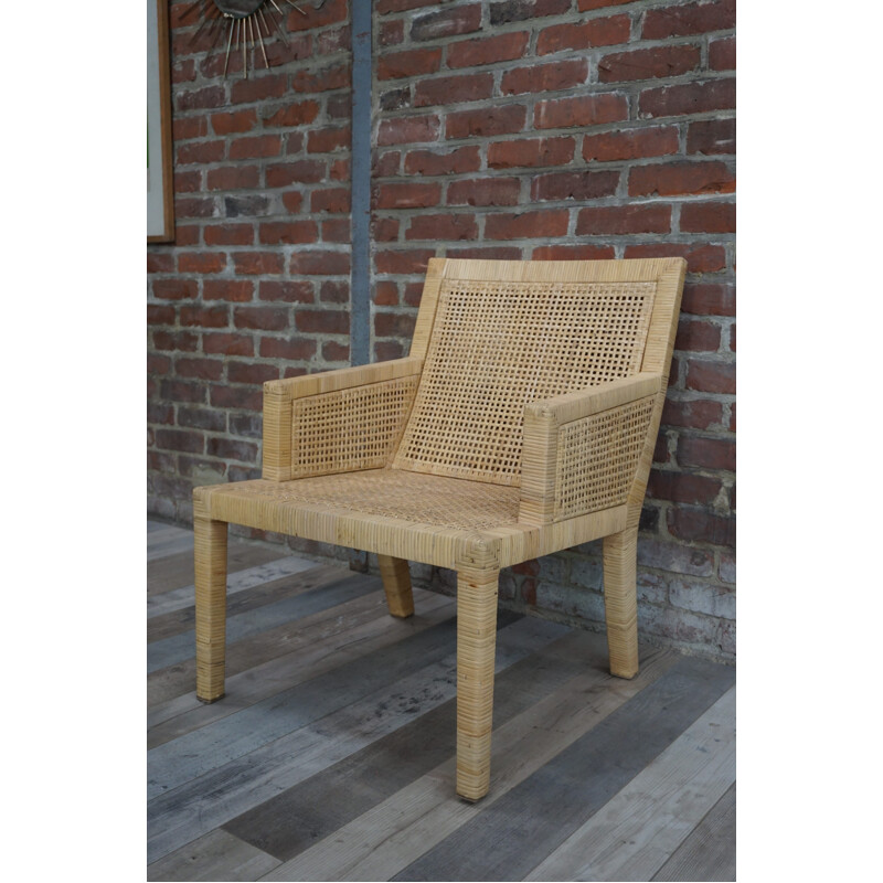 Bergère rattan armchair by JM Frank and Chanaux A for gap International - 1930s