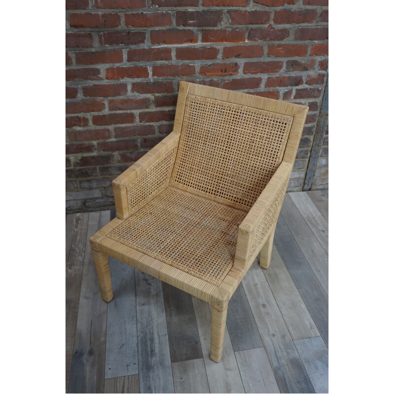 Bergère rattan armchair by JM Frank and Chanaux A for gap International - 1930s