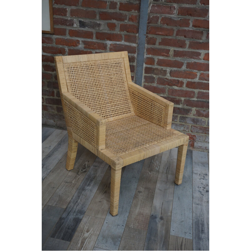 Bergère rattan armchair by JM Frank and Chanaux A for gap International - 1930s