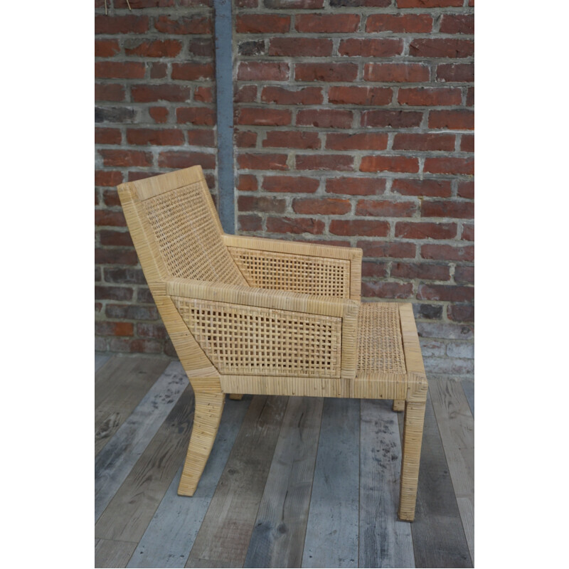 Bergère rattan armchair by JM Frank and Chanaux A for gap International - 1930s