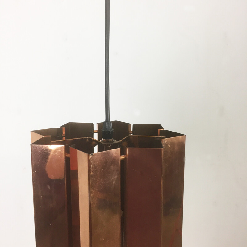 Hanging lamp in copper with glass balls - 1960s