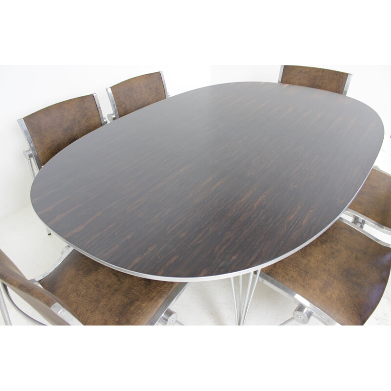 Dining table in rosewood by Piet Hein for Fritz Hansen - 1970s