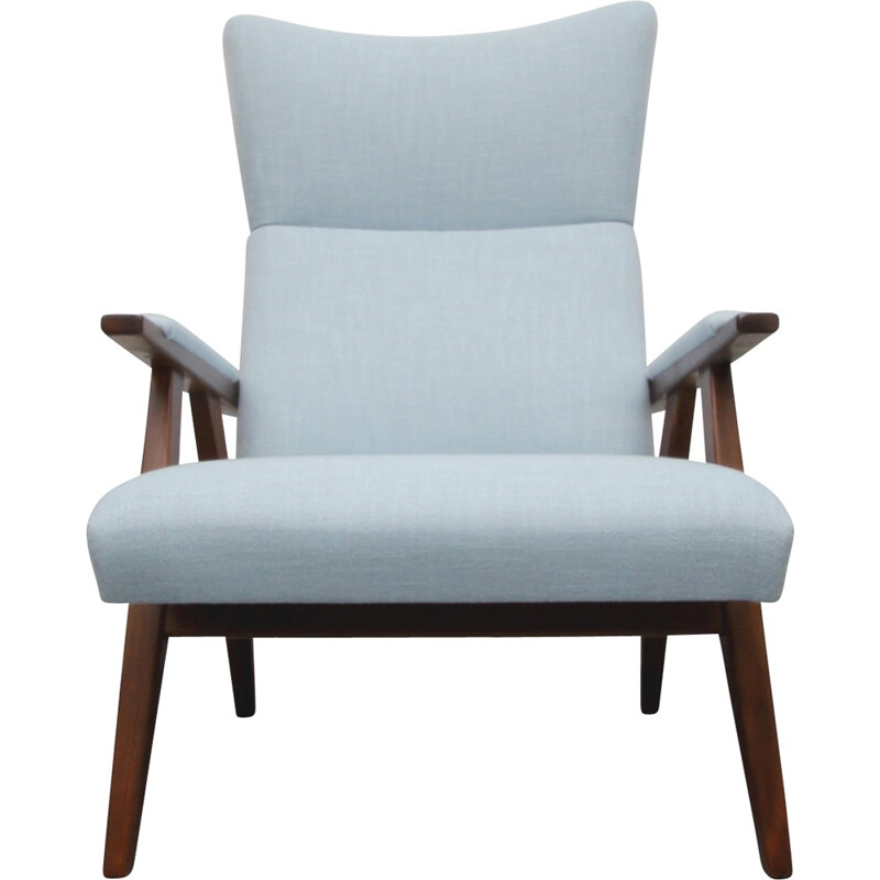 Vintage high back bleu armchair - 1950s