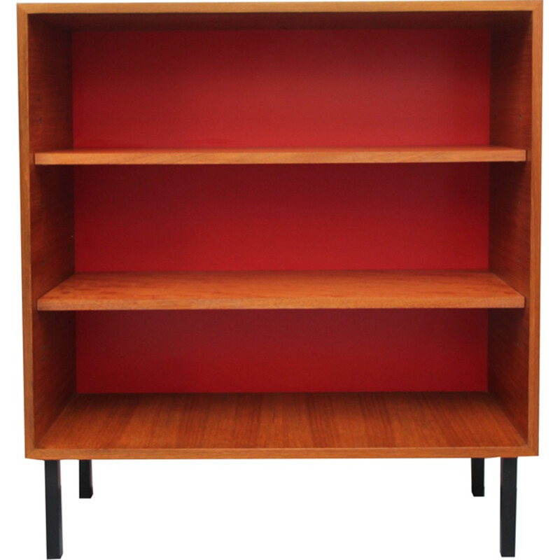 Vintage teak red bookshelves - 1960s