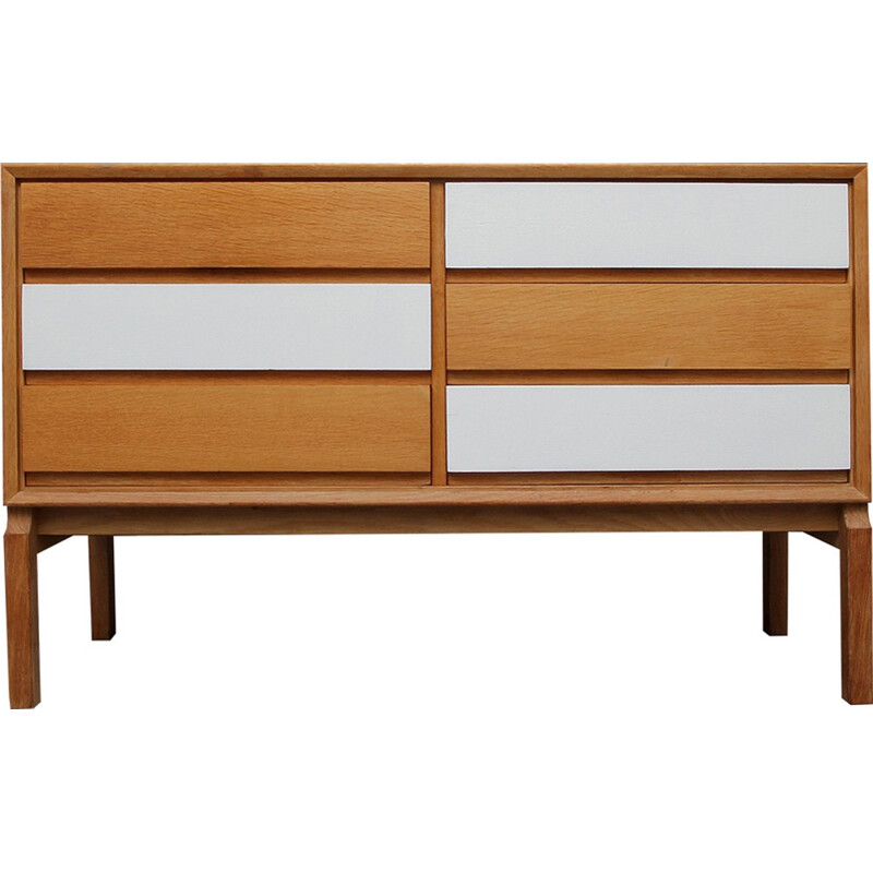 Mid-centuty oakwood sideboard with 6 drawers produced by FDD - 1960s