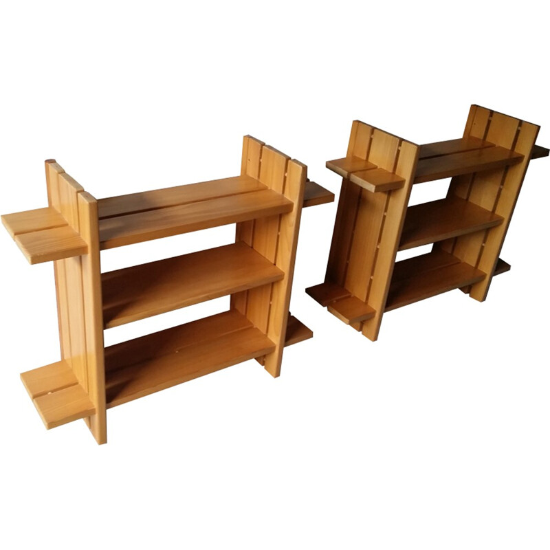 Modular elmwood shelves for Regain - 1970s