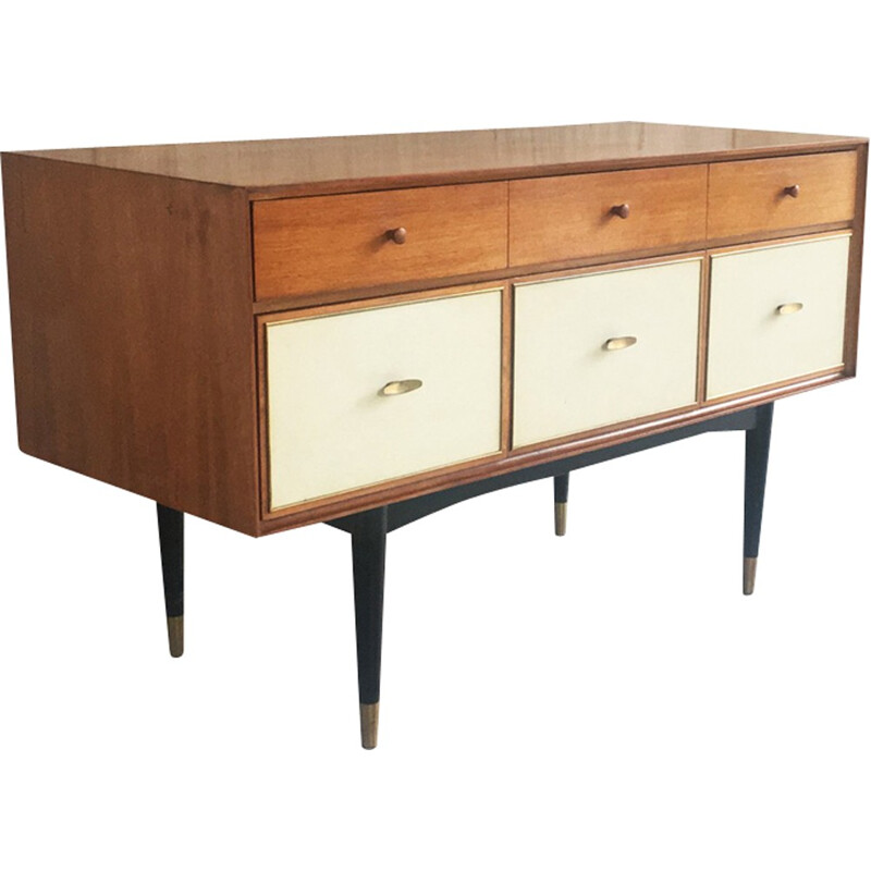 Mid century chest drawers with brass trim - 1960s