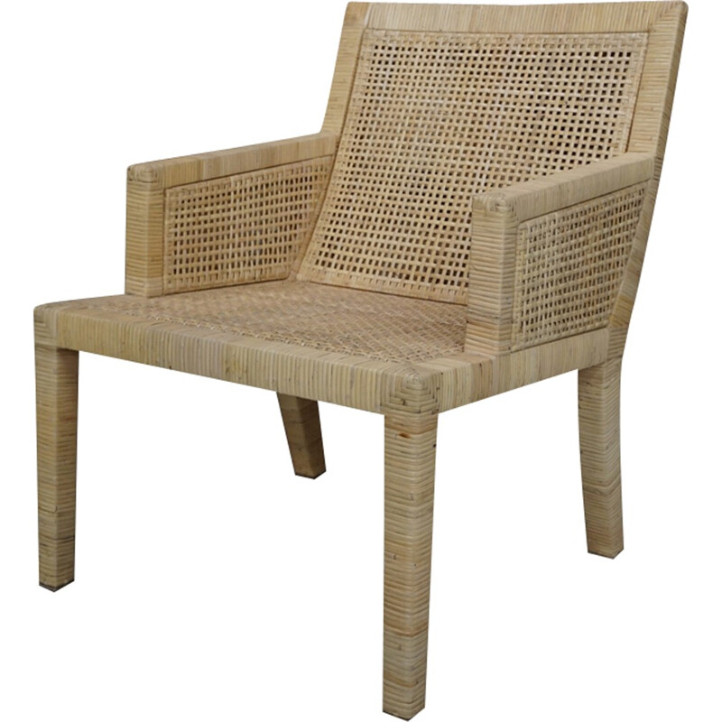 Bergère rattan armchair by JM Frank and Chanaux A for gap International - 1930s