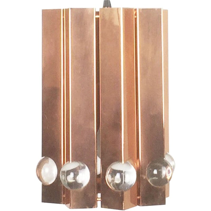 Hanging lamp in copper with glass balls - 1960s