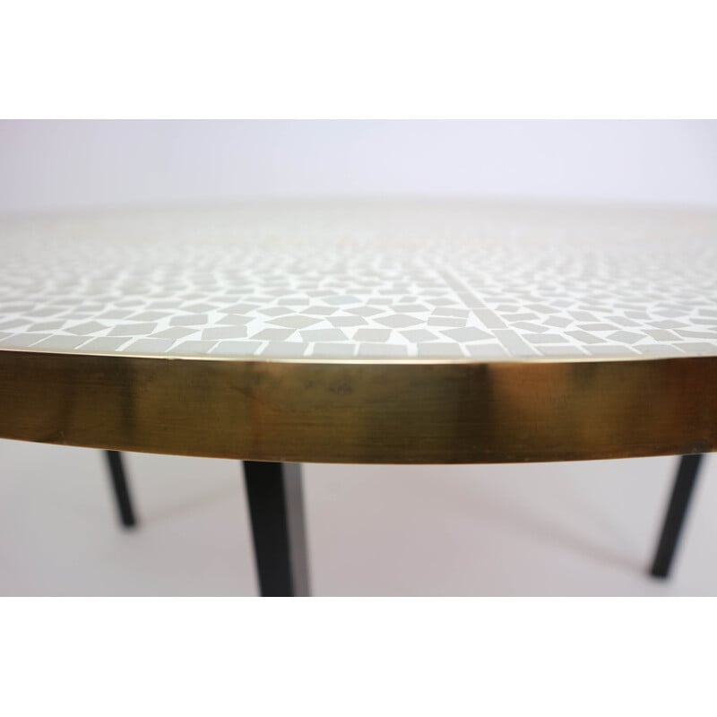 Circular sculptered coffe table by Berthold Muller - 1960s