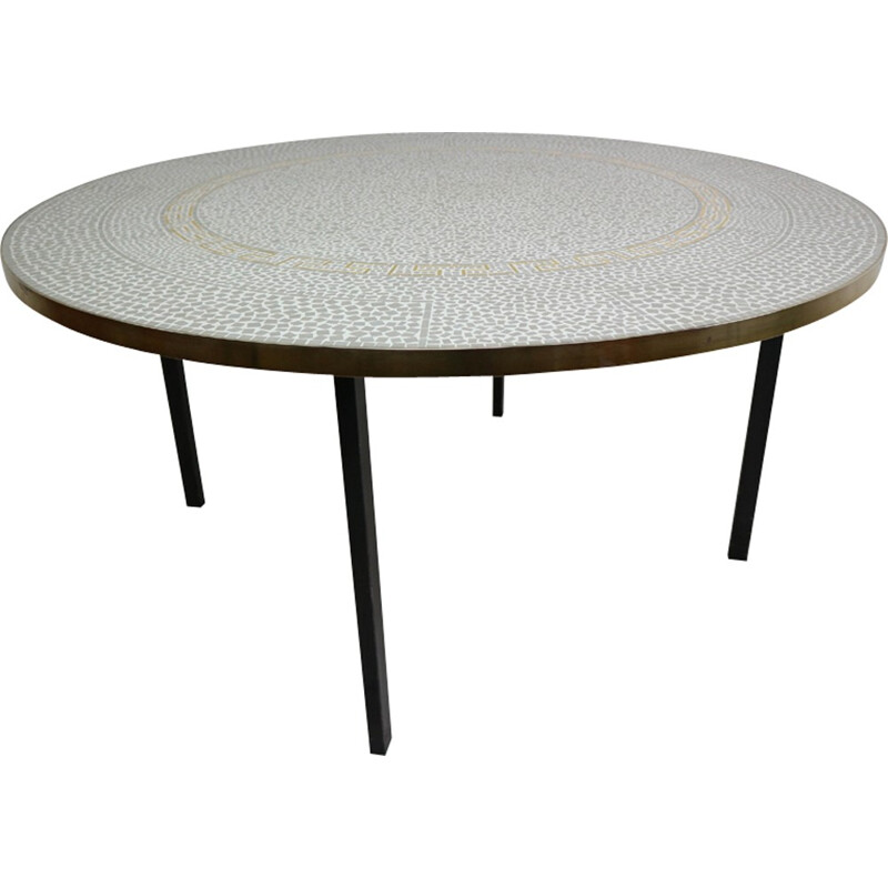 Circular sculptered coffe table by Berthold Muller - 1960s