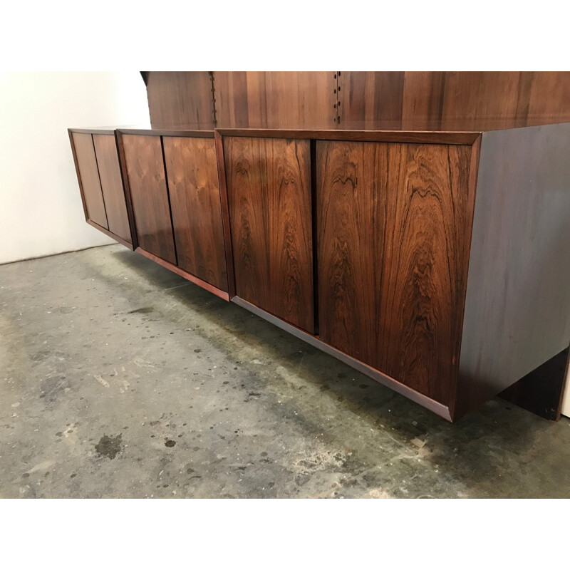 Danish rosewood modular wall system by Poul Cadovius for Cado - 1950s