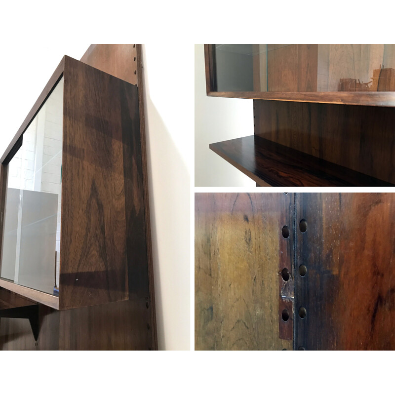 Danish rosewood modular wall system by Poul Cadovius for Cado - 1950s