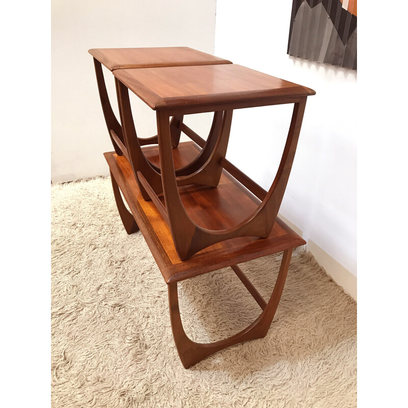 Set of 3 mid century original nesting astro tables - 1960s