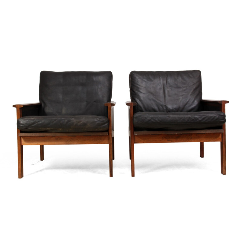 Pair of Capella Armchairs by Illum Wikkelso for Eilersen - 1960s