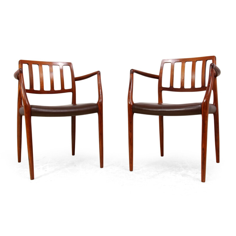 Set of 8 Rosewood dining chairs by Nils Moller - 1960s