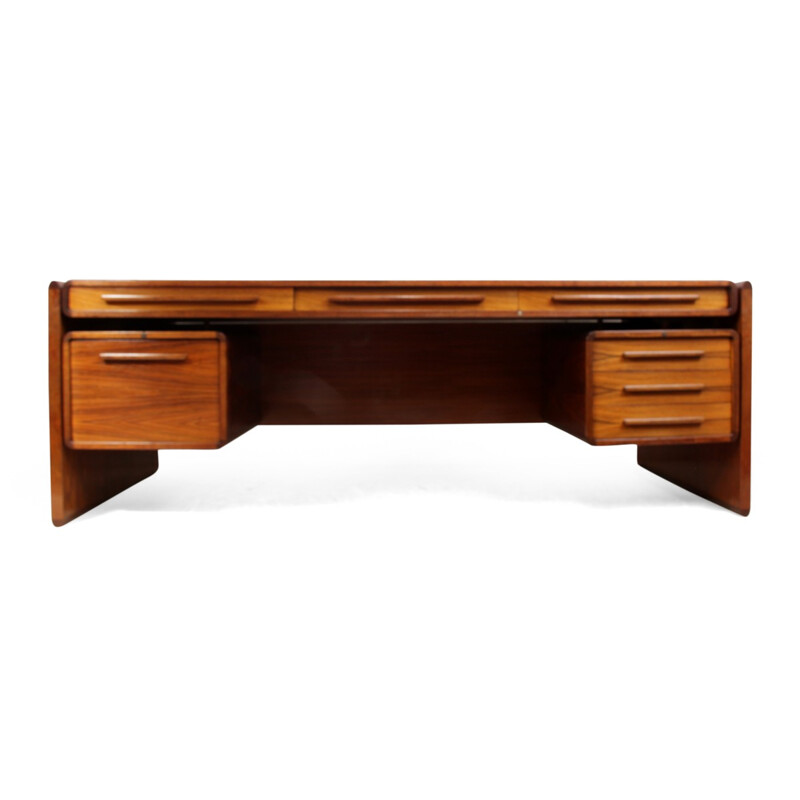 Bureau Skyline marron en palissandre produit par Dyrlund - 1970