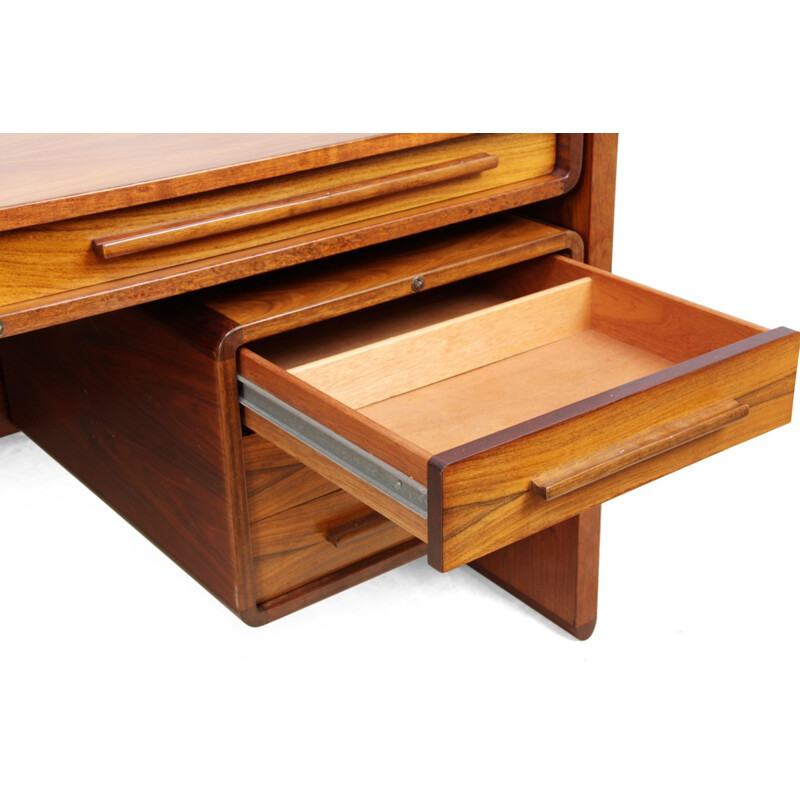 Bureau Skyline marron en palissandre produit par Dyrlund - 1970