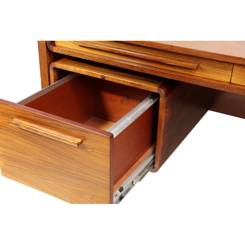 Mid century rosewood skyline desk produced by Dyrlund - 1970s
