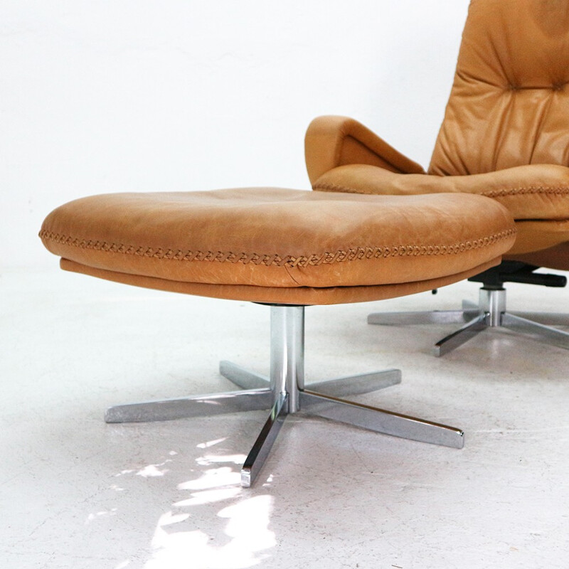 DS-50 swivel chair with ottoman, edited by de Sede - 1960s