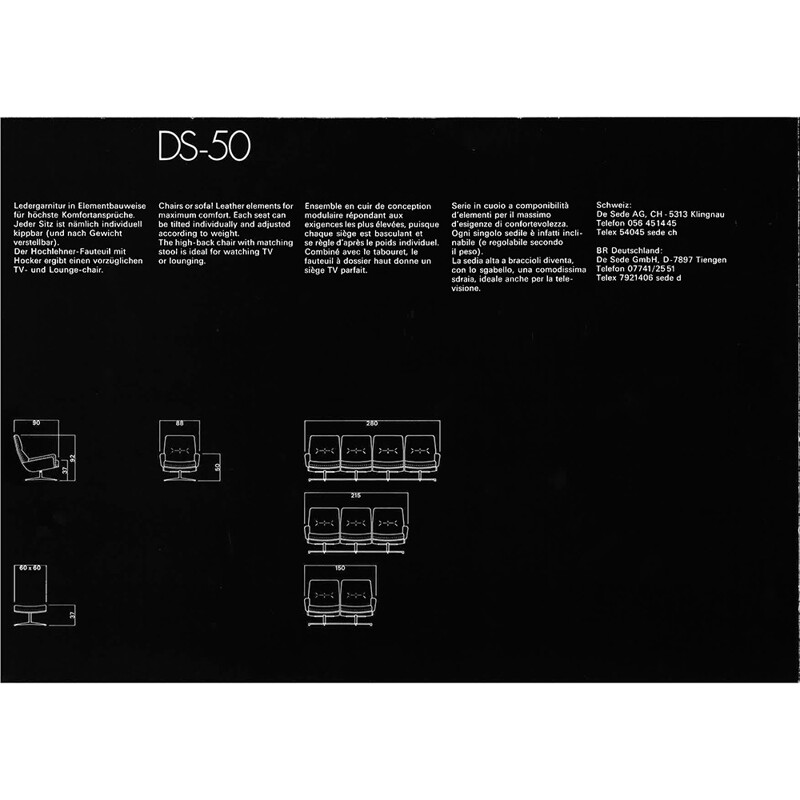 DS-50 swivel chair with ottoman, edited by de Sede - 1960s