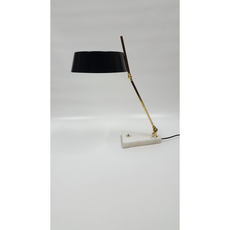 "Stilux" lamp in brass and sandblasted glass - 1950s