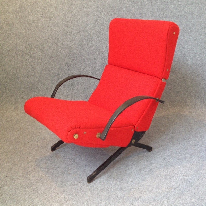 Red "P40" armchair, Osvaldo BORSANI - 1950s
