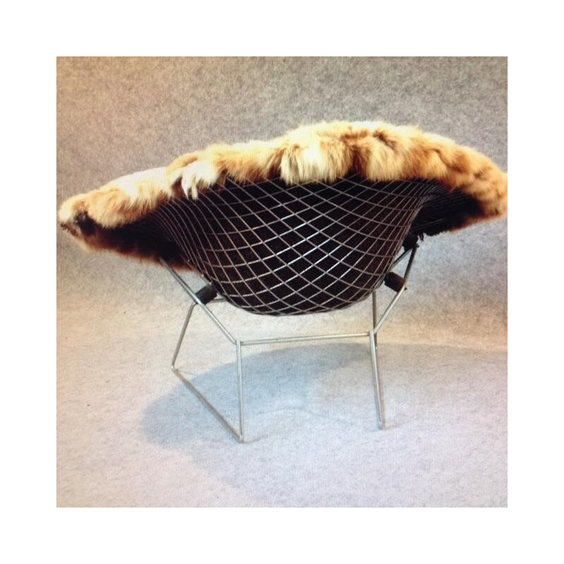 "Diamond" armchair in fur, Harry BERTOIA - 1960s