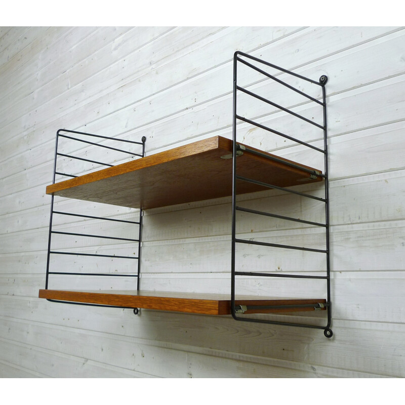 Shelving unit in teak by Nisse Strinning for String Design AB - 1950s