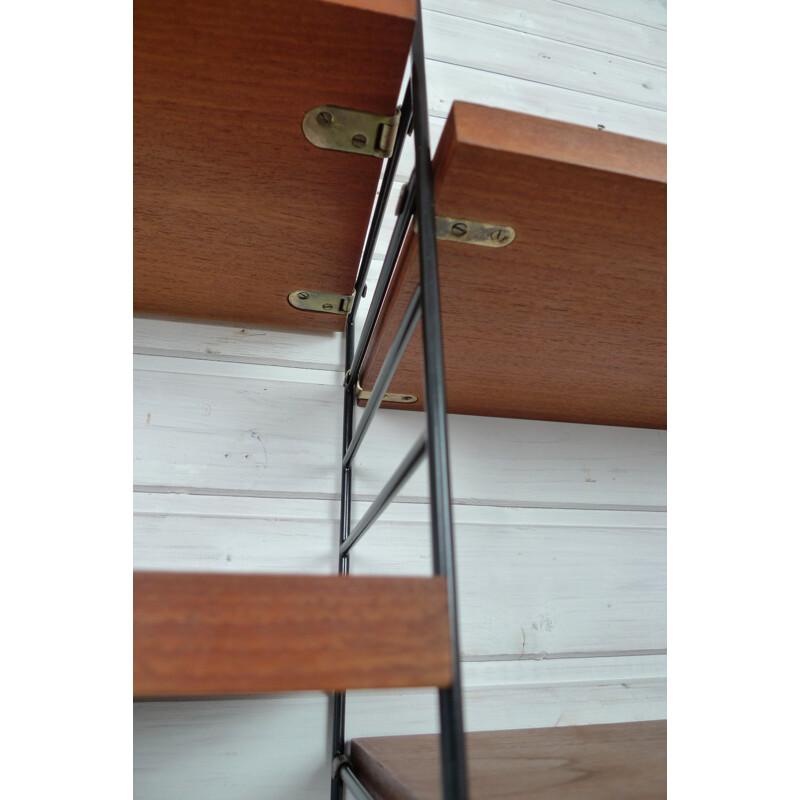 Shelving unit with six teak shelves by Nisse Strinning for String - 1950s