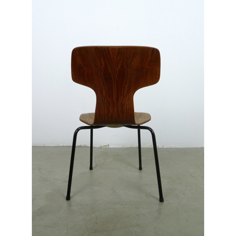 Brown chair for children by Arne Jacobsen for Fritz Hansen - 1960s