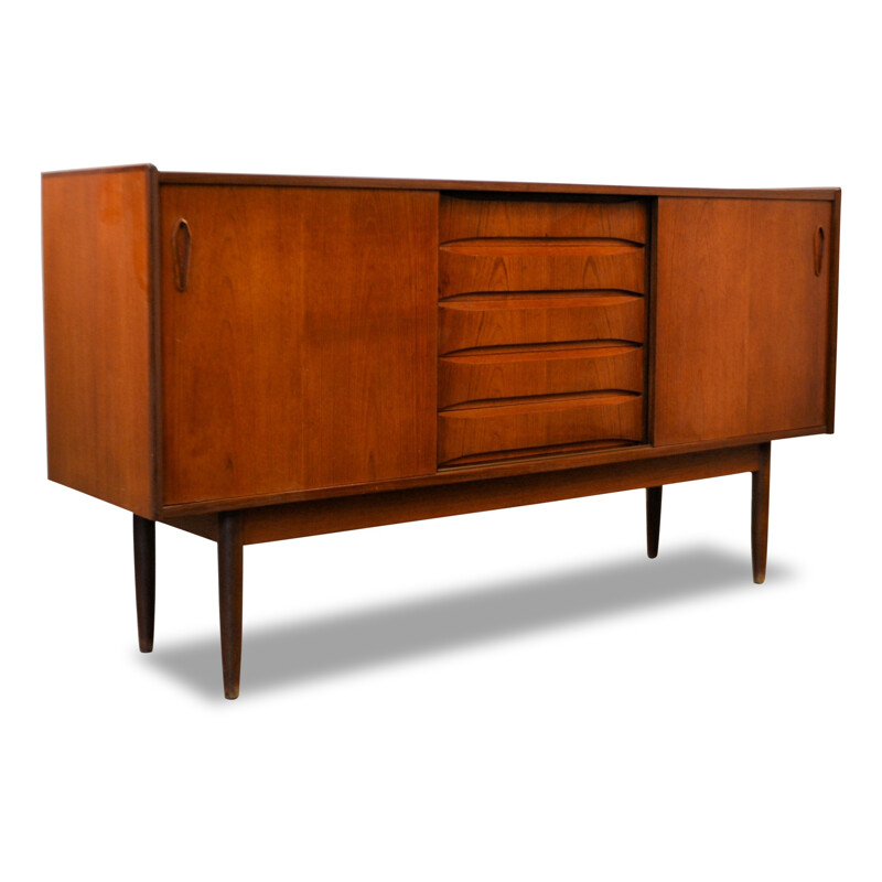 Danish sideboard in teak with 5 drawers - 1960s