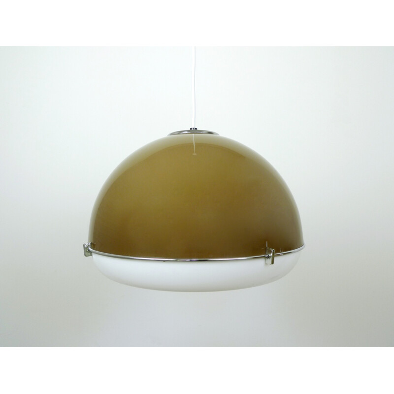 Beige ceiling light in plastics and metal - 1970s