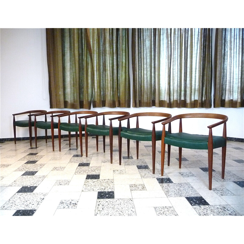 Set of 6 teak armchairs, model 113 by Nanna Ditzel for Poul Kolds Saværk - 1950s