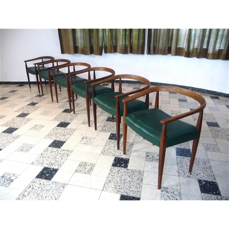 Set of 6 teak armchairs, model 113 by Nanna Ditzel for Poul Kolds Saværk - 1950s