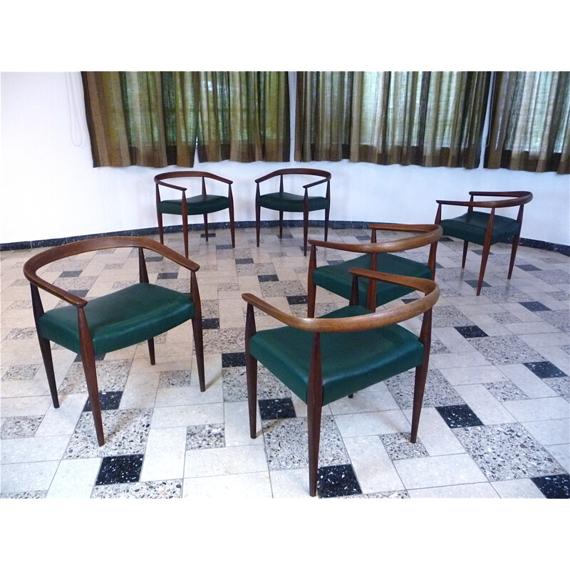 Set of 6 teak armchairs, model 113 by Nanna Ditzel for Poul Kolds Saværk - 1950s