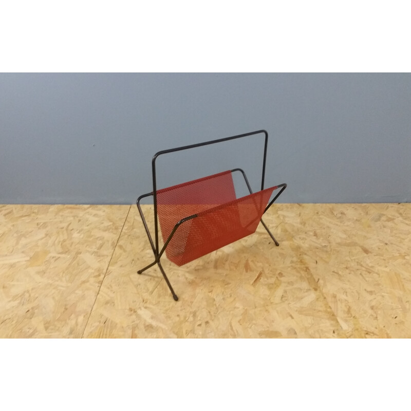 Metalical perforated magazine rack - 1950s