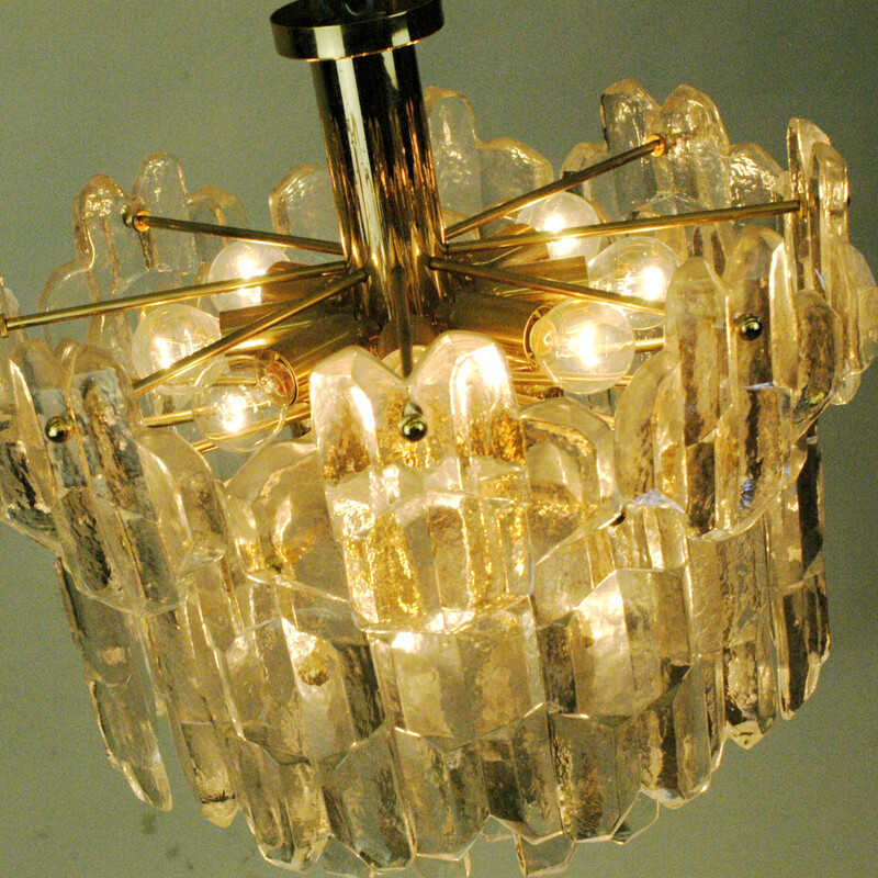 Lámpara de cristal y latón de J. T. Kalmar - 1960