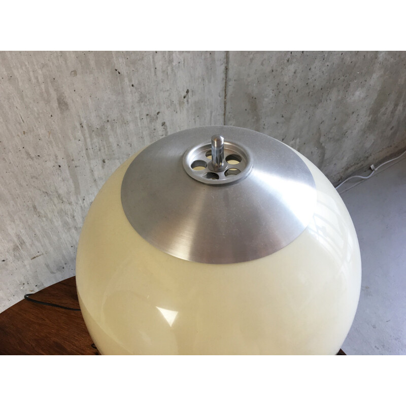 Pair of modern brushed chrome table lamps - 1960s