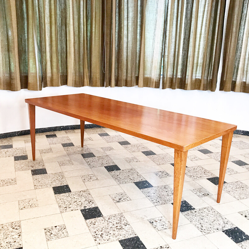 Vintage teak dining table by Nanna Ditzel for Poul Kolds Savæerk, Denmark 1950