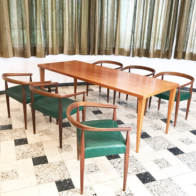 Vintage teak dining table by Nanna Ditzel for Poul Kolds Savæerk, Denmark 1950