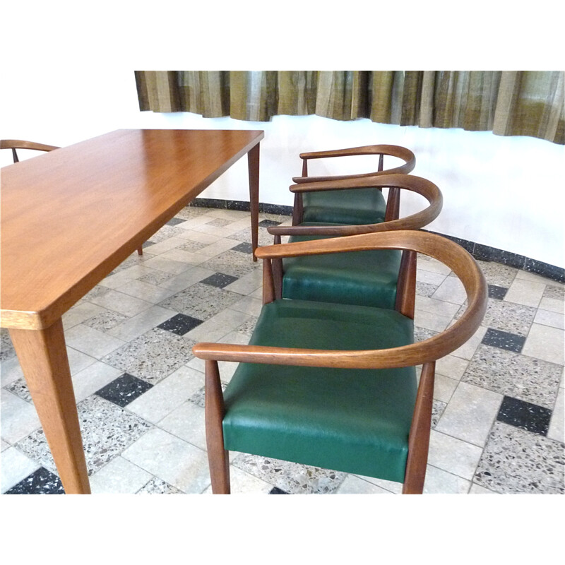 Vintage teak dining table by Nanna Ditzel for Poul Kolds Savæerk, Denmark 1950