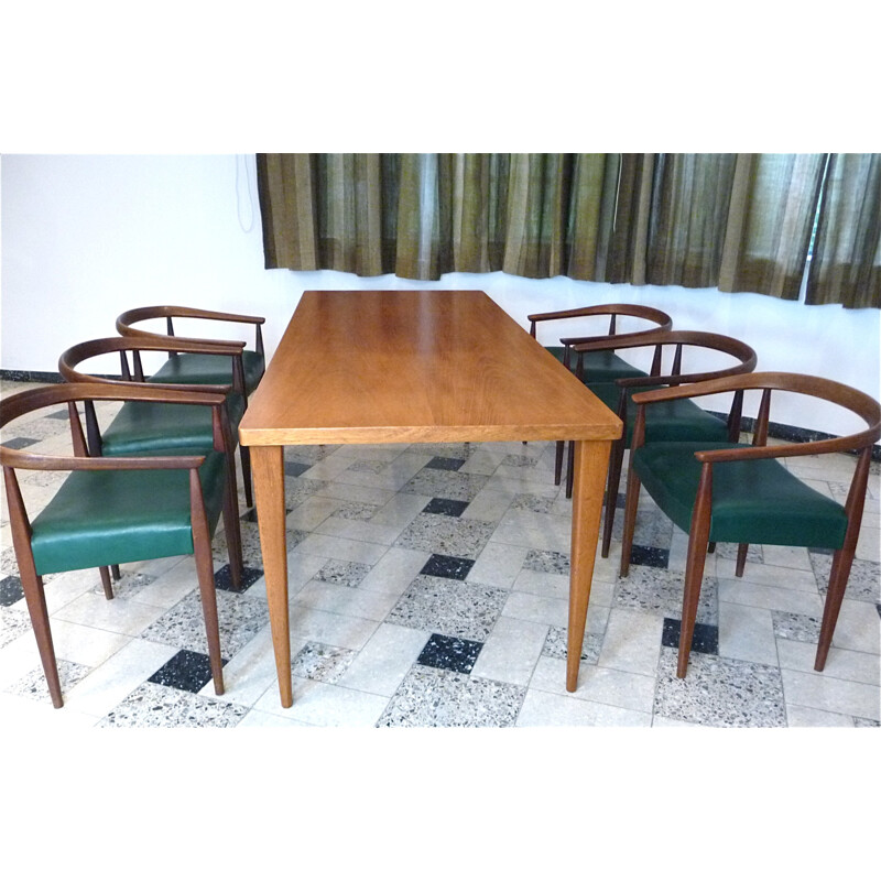 Vintage teak dining table by Nanna Ditzel for Poul Kolds Savæerk, Denmark 1950